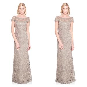 Tadashi Shoji Illusion Yoke Gown